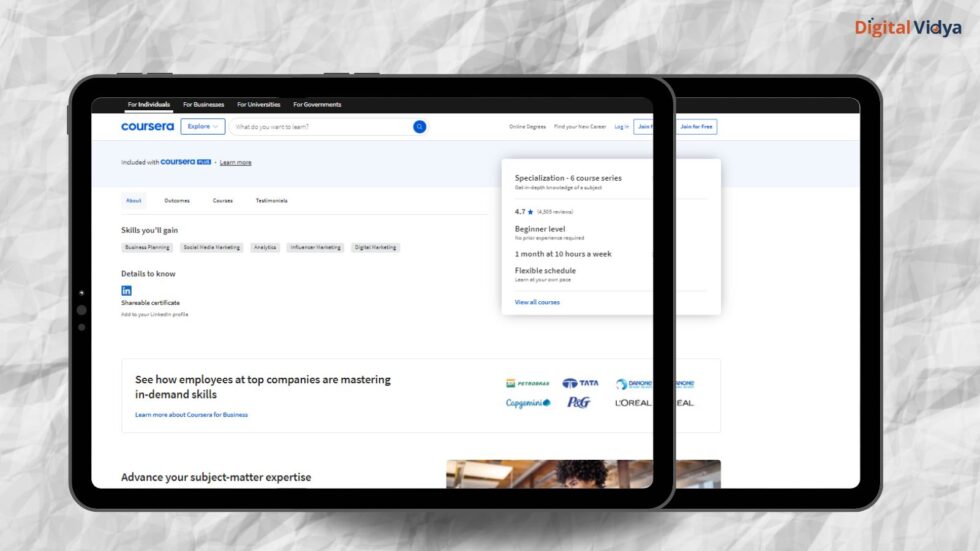 Coursera Smm Course Coursera social media marketing specialization course