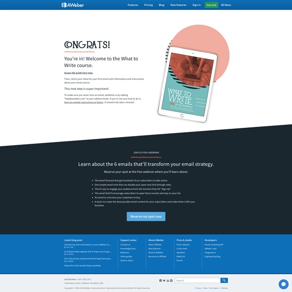 Top 10 Thank You Page Examples To Learn Lead Nurturing Thank-you-page-example-aweber
