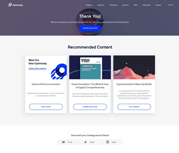 Top 10 Thank You Page Examples To Learn Lead Nurturing Thank-you-page-example-optimizely