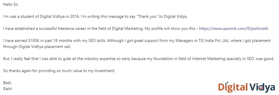 How A Cdmm Participant Earned $100K In 18 Months? Digital vidya reviews