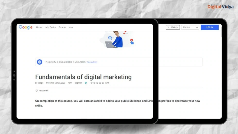 Google Digital Garage Google digital garage fundamentals of digital marketing