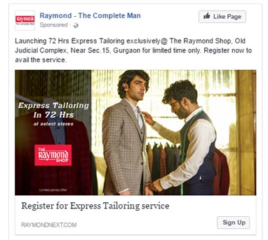 Raymond Targeted Facebook Lead Ads To Motivate In-Store Visits Raymond